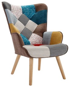 Fotel z patchworkową tapicerką - VATELY