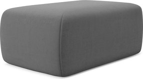 Pufa - z tkaniny welwetowej - szary - KAPUA