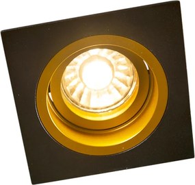 Inteligentny reflektor wpuszczany czarny ze złotym kwadratem z Wifi GU10 - Chuck