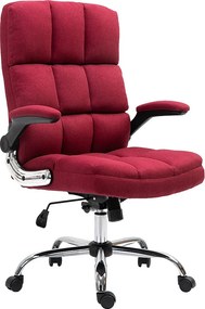 Krzesło biurowe MCW-J21,  tkanina/tekstylia czerwone wino
