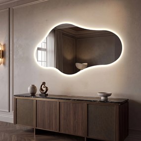 Nowoczesne Lustro Asymetryczne do Salonu LED C221