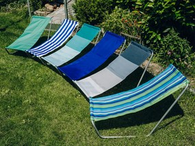 Składany leżak plażowy SAND, szare paski