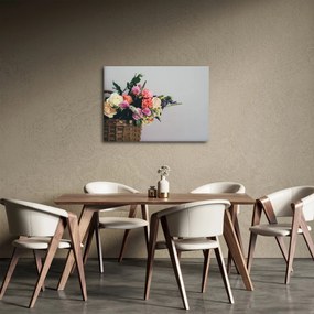 Obraz kosza z kwiatami (70x50 cm)