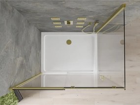 Mexen Omega kabina prysznicowa rozsuwana 120 x 90 cm, transparent, złota + brodzik Flat - 825-120-090-50-00-4010