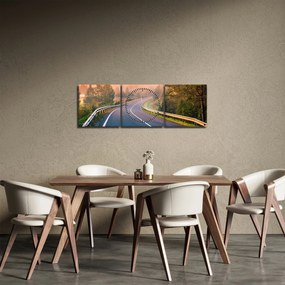 Obraz - Podróż o wschodzie słońca (z zegarem) (90x30 cm)