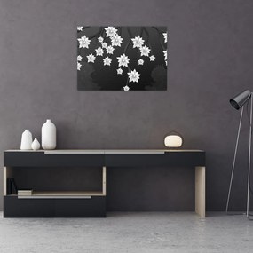 Obraz na szkle - Kwiaty na gałęziach (70x50 cm)