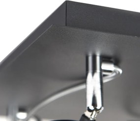 Designerski reflektor czarny 4-światłowy regulowany - Nox