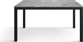 Drewniany stół, cementowo-szary, antracytowa podstawa, 140x80-190x80cm - TROPEA