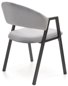 Krzesło popiel velvet K473 nowoczesne loft metalowe podłokietniki