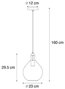 Nowoczesna lampa wisząca złota z bursztynowym szkłem - Traditional Nowoczesny Oswietlenie wewnetrzne