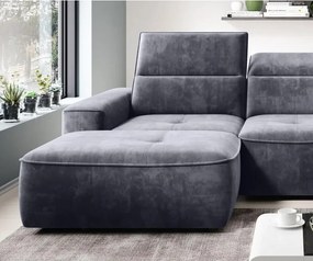 Narożnik COLOMBO Mini Prawostronny z elektryczną funkcją spania pojemnikiem PALLADIUM 16 Ciemny szary WERSAL