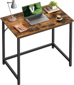 Biurko URBAN w stylu industrialnym, 80x50x75 cm, brązowy/czarny Vasagle