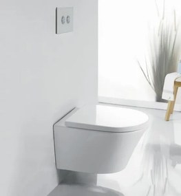 Miska WC wisząca bezkołnierzowa 1088RDeska wolnoopadająca Soft-Close - Biały połysk