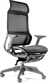 Ergonomiczny fotel biurowy z podnóżkiem Space