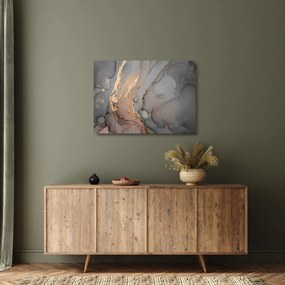 Obraz na szkle - Szaro - złoty marmur (70x50 cm)
