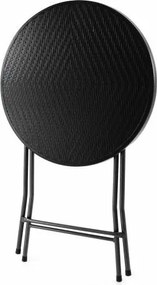 Okrągły stół ogrodowy - rattanowy wygląd 110 cm - czarny