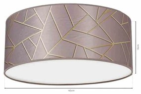 Lampa sufitowa, różowa, okrągła ZIGGY PINK Gold/Pink 2xE27 Ø40cm