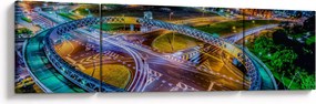 Obraz - nocna panorama miasta (170x50 cm)