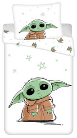 Jerry Fabrics Pościel bawełniana Star Wars BabyYoda, 140 x 200 cm, 70 x 90 cm