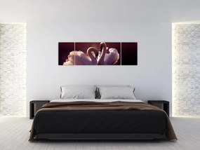 Obraz - Łabędzie na jeziorze (170x50 cm)