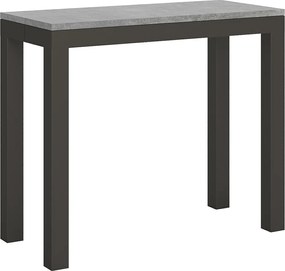 Konsola rozkładana 90x40/196 cm Everyday Small Evolution Cementu rama w kolorze Antracytu