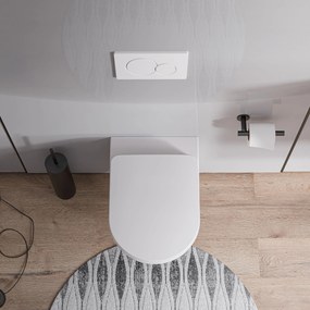 Miska WC wisząca bezkołnierzowa VIVEODeska wolnoopadająca Soft-Close - Biały połysk