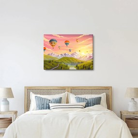 Obraz balonów nad krajobrazem (70x50 cm)