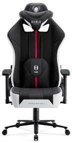 Materiałowy fotel gamingowy Diablo X-Player 2.0 Normal Size, biało-czarny