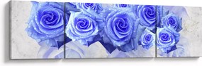 Obraz - Niebieskie róże (170x50 cm)