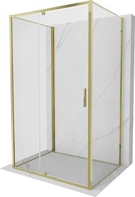 Mexen Exo-3S kabina prysznicowa 3-ścienna uchylna 135 x 100 cm, transparent, złota - 819-135-100-50-00-3S