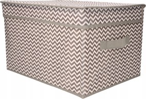 Organizer tekstylny Wzór Zygzak 50x40x30 cm pokrywka pudełko do domu salonu