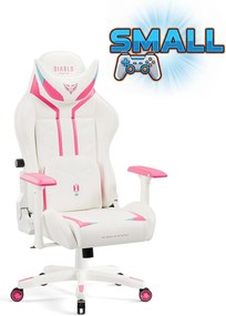 Krzesło gamingowe dla nastolatki Diablo X-Ray 2.0 Small Size, kolor biało-różowy