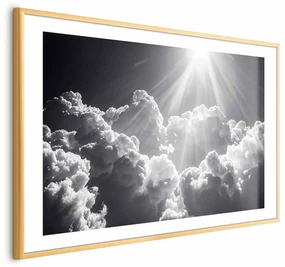Plakat Nadzieja w chmurach 60x40 cm z ramą złotą z marginesem ARTGEIST B
