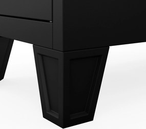 Szafka ubraniowa metalowa pracownicza głęboka 2-drzwiowa czarna, 292x1720x600 mm: BARTEK 1 Plus D600