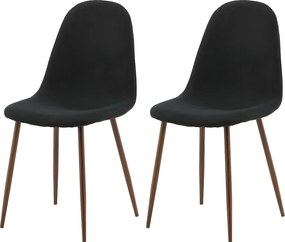 Zestaw 2 krzeseł jadalnianych Polar czarny i naturalny z nowoczesnym designem i miękkim tapicerowaniem