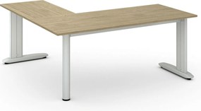 Narożne biurko PRIMO FLEXIBLE, 180x180 cm, dąb naturalny