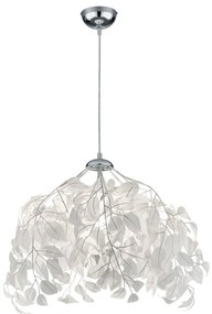 Biała lampa wisząca Reality Pendant Leavy, wys. 150 cm
