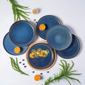 Altom Płytki talerz porcelanowy Reactive Stripes niebieski, 26 cm