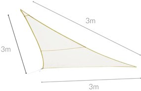Żagiel przeciwsłoneczny Curacao, wodoodporny, 3 x 3 x 3 m