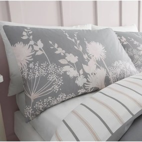 Szara pościel dwuosobowa 230x220 cm Meadowsweet Floral – Catherine Lansfield