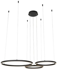 Czarna lampa wisząca z wbudowanym LEDem, 3-stopniowy ściemniacz, 3-punktowa - AnelloDesignerski Oswietlenie wewnetrzne