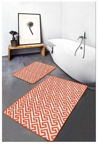 Pomarańczowe aksamitne dywaniki łazienkowe zestaw 2 szt. 60x100 cm – Mila Home