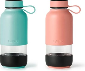 Turkusowa podróżna szklana butelka 500 ml To Go – Lékué