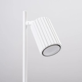Lampa biurkowa KARBON biała ryflowana SOLLUX  LIGHTING