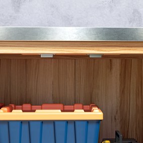 Outsunny szafka ogrodowa z wewnętrzną półką i blatem roboczym, z drewna świerkowego i ocynkowanej stali, 79x43x92 cm, kolor drewna | Aosom PL