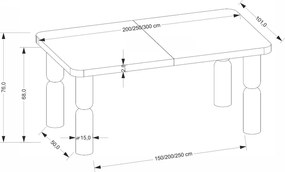 Brązowy nowoczesny stół rozkładany K5-P06