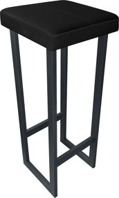 Hoker ALEX krzesło barowe tkanina Welur podstawa metalowa : Kolor Stelaża - Grafit, Kolor tkaniny - VELVET - MG19, Wysokość - 90 cm