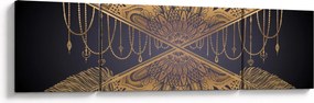Obraz - Złota mandala ze strzałkami (170x50 cm)