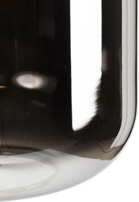 Lampa podłogowa czarna ze złotem i dymionym szkłem w komplecie z żarówką PUCC - Zuzanna