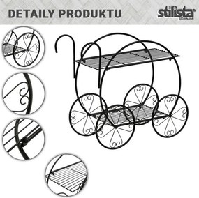 STILISTA Kwietnik, wózek, 66 x 60 x 28 cm, stal